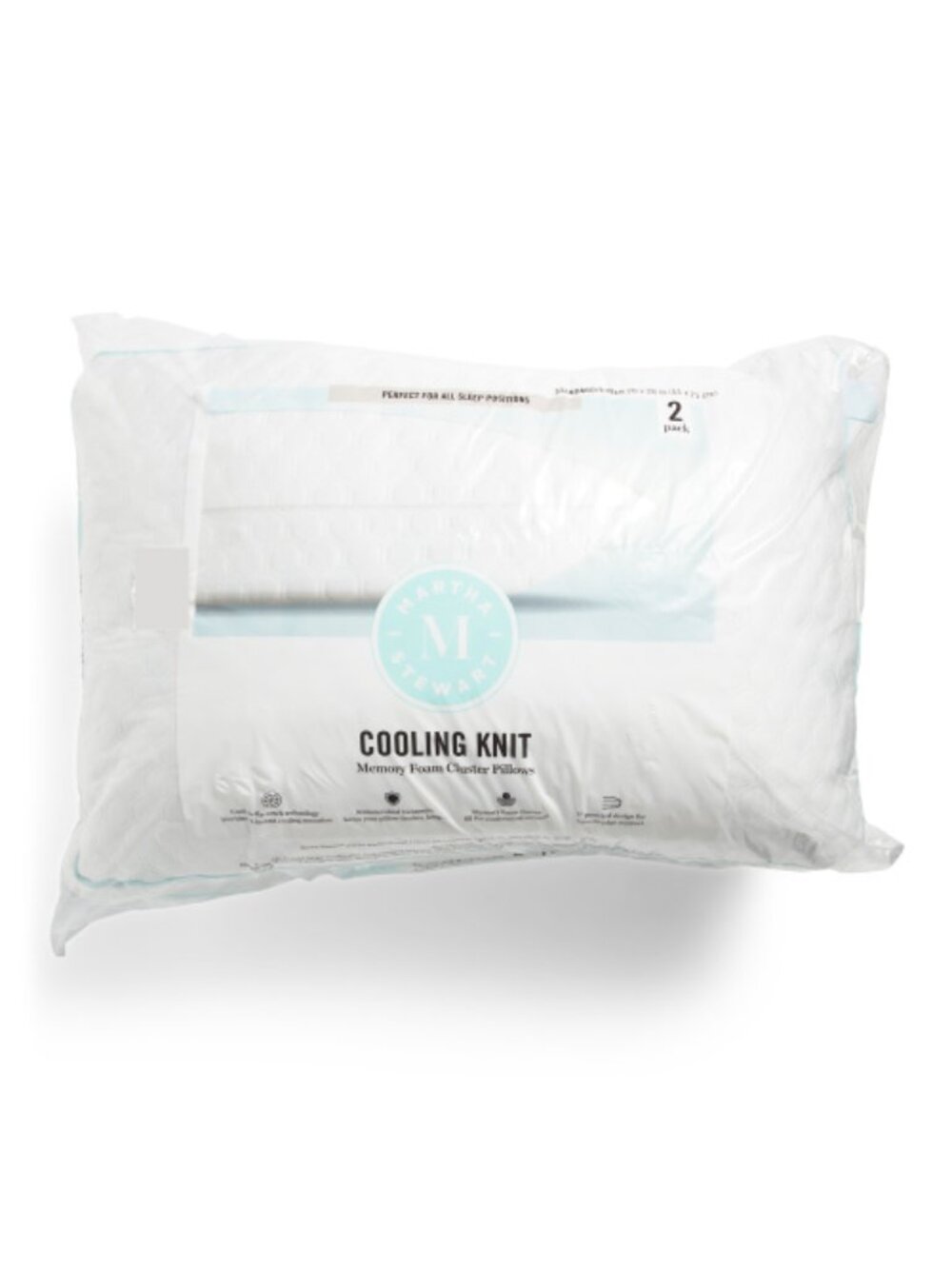 MARTHA STEWART 2pk Cooling Knit Pillows With Gussets